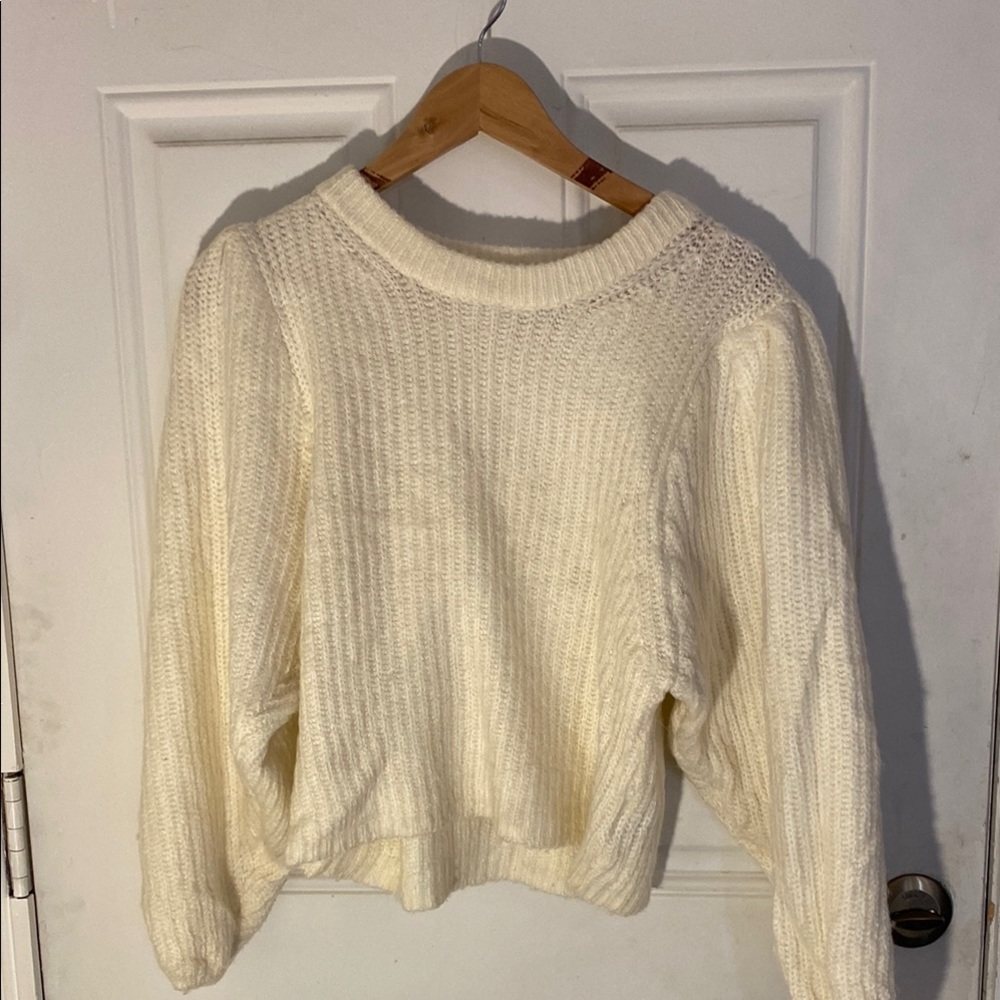 Brave Soul Cream Chunky Knit Crew Neck Sweater